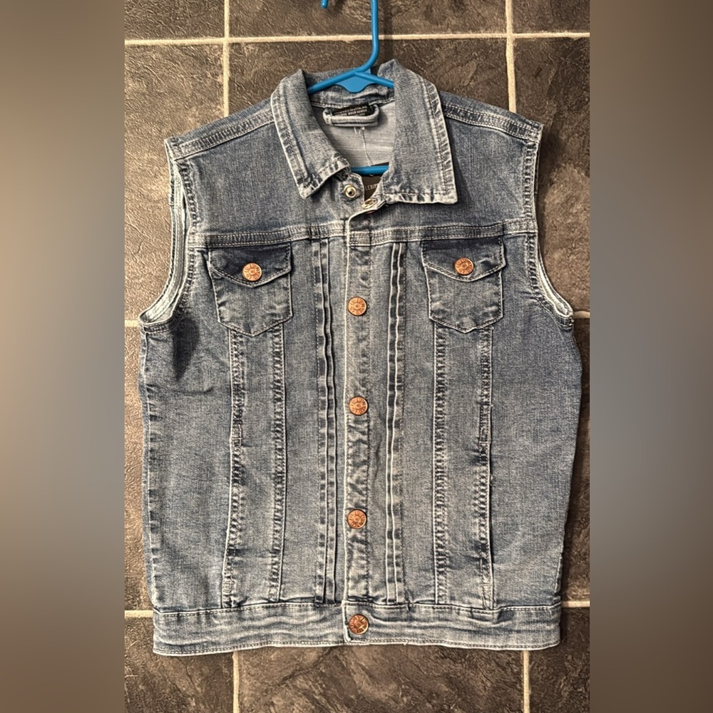 Kids Denim Vest with Button Details